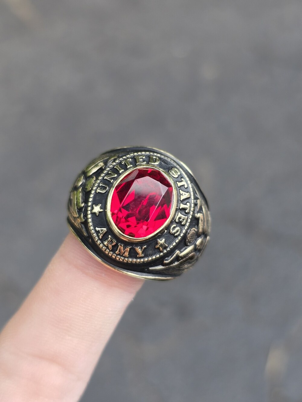 18k Gold Filled Mens United States Army Ring
